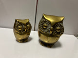 A-4232 Set of 2 Brass Owls