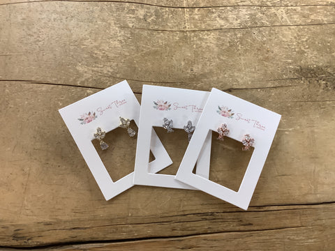 STD-115 Jewelled Stud with Teardrop Dangle