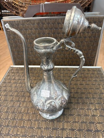 A-0311 Vintage Decorative Copper Ewer, Antique Ottoman Empire Handforged Ibrik Water Pitcher 18 Century