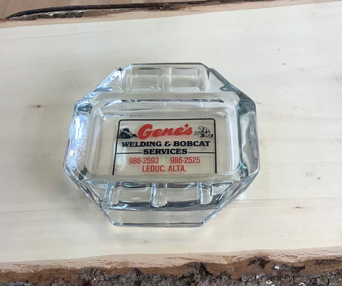 A-4097 Gene’s Welding & Bobcat Services Glass Ashtray