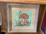 A-4062 12x12” Framed Mushroom Needlepoint