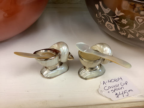 A-4064 Shell and Mother of Pearl Spoon Caviar Set