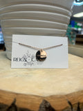 RAC-09 Large Rose Gold Circle Charm Necklace