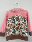 CGS-38 Girls pink and flower hoodie