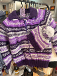 JK-05 Kids Purple & White Zip-Up with matching toque
