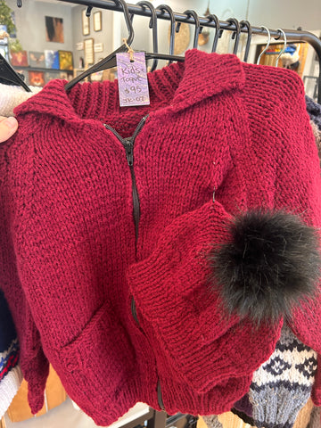 JK-07 Kids Red Zip-Up With Red Toque