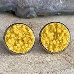 RSH-02 12mm Druzy Earrings Yellows Choose from the drop down list (Stainless Steel)