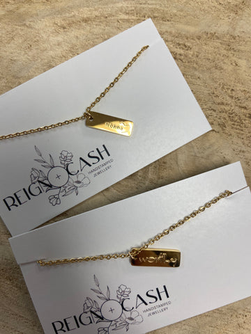 RAC-12 Gold Small rectangle Necklaces