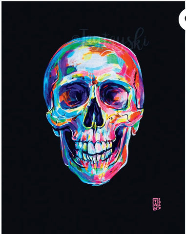 TAY-008 11x14 Rainbow Skull Print