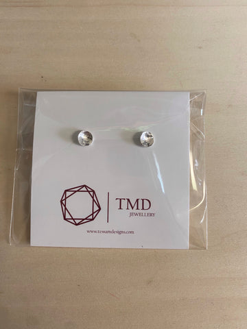 TMD-75 Sterling Silver Hammered Concave Studs