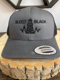 BBA-09 Bleed Black Snapback Hat - Curved Brim