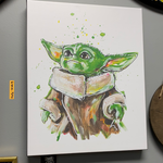 TAY-006 20x16 The Child Baby Yoda Canvas Art