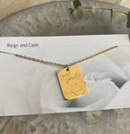 RAC-10 Gold Large Rectangle Necklace