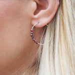 TMD-80 Gold Beaded Earrings (Garnet)