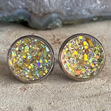 RSH-02 12mm Druzy Earrings Yellows Choose from the drop down list (Stainless Steel)