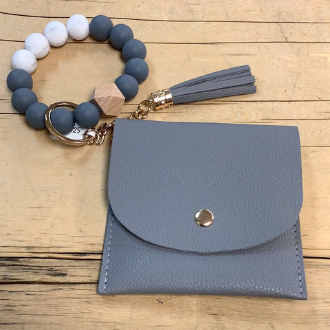 FLY-172 Wristlet/Clasp Wallet Combo- Grey