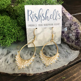 RSH-30 Gold Beaded Dangly Earrings