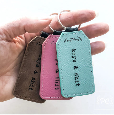 PCP-009 Keys And Shit Leather Keychain- (assorted colours)