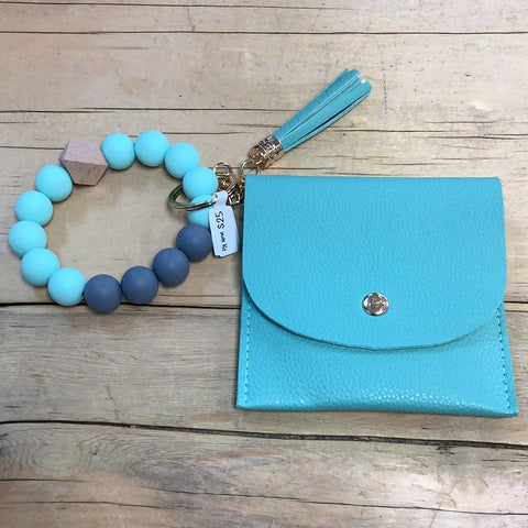 FLY-175 Wristlet/Clasp Wallet Combo- Turqouise