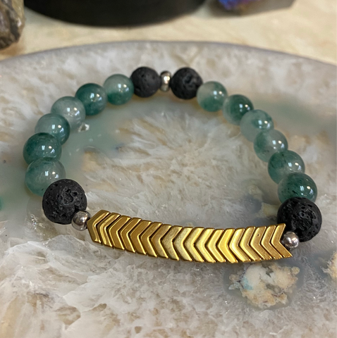 RSH-09 12-Green Jade Stretch Bracelets (2/$40)