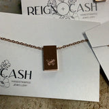 RAC-12 Small Rose Gold Rectangle Necklace