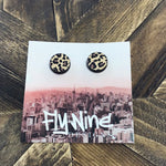 FLY-203 Leopard Print - Round Stud Earrings