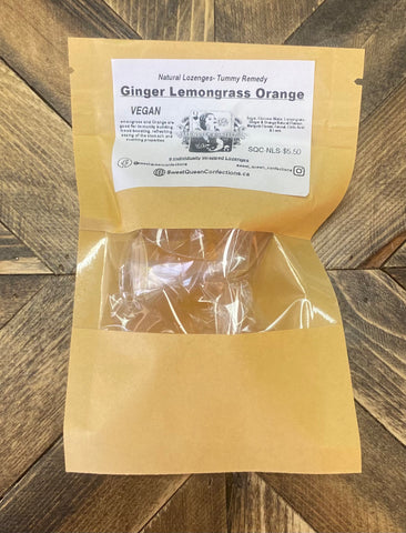 SQC-NLS VEGAN Natural Remedy Lozenges- Ginger/Lemongrass/Orange