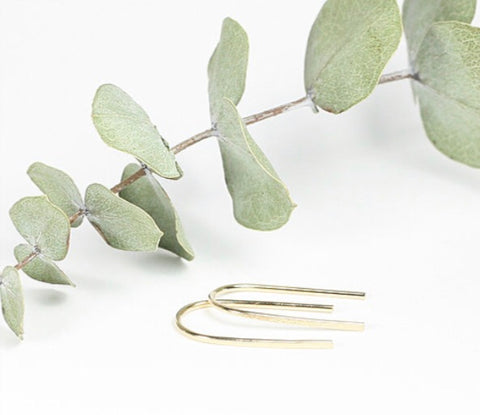 TMD-14 Gold Filled mini Hammered Ribbon Earrings