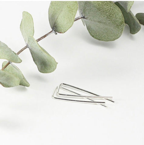 TMD-25 Sterling Silver triangle Ribbon Earrings