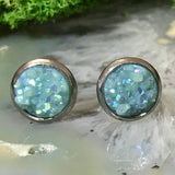 RSH-05 8mm Blues Druzy Earrings Choose from the drop down list (Stainless Steel)